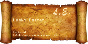 Lesko Eszter névjegykártya